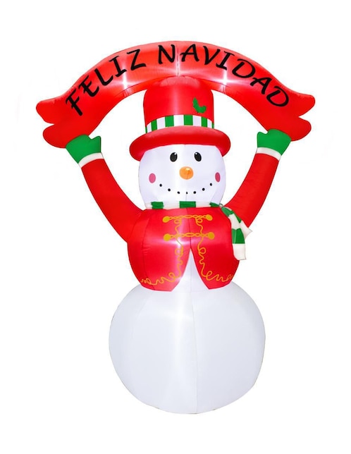 Inflable decorativo forma de muñeco de nieve 1
