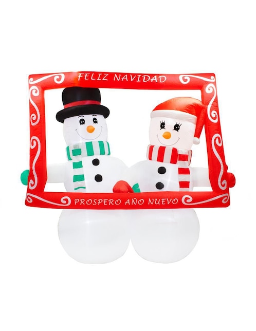 Inflable decorativo forma de muñeco de nieve 1