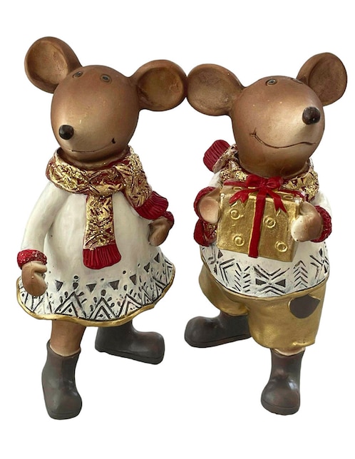 Figura decorativa de ratón Running Decora de resina