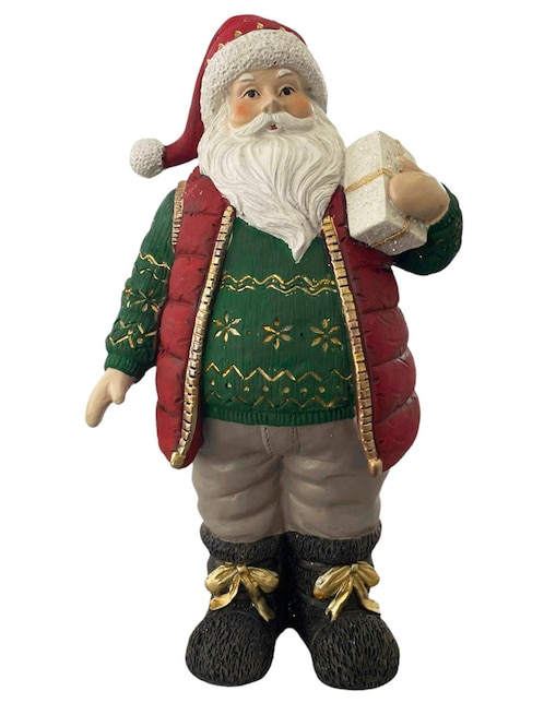 Figura decorativa de santa claus Running Decora de resina