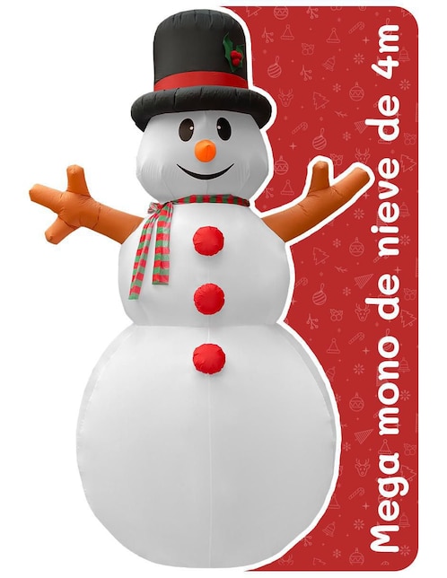 Inflable decorativo forma de muñeco de nieve Artego