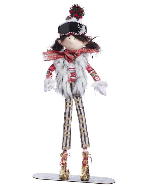 Ornamento navidad duende Queca Designs Xmas Ski
