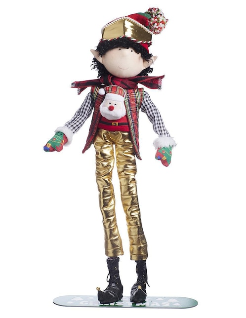 Ornamento navidad duende Queca Designs Xmas Ski