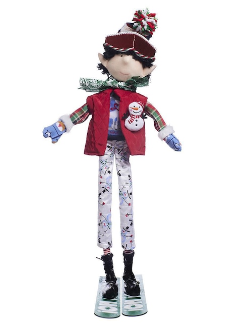 Ornamento navidad duende Queca Designs Xmas Ski