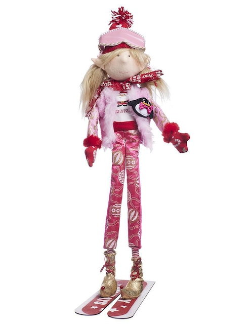 Ornamento navidad duende Queca Designs Xmas Ski