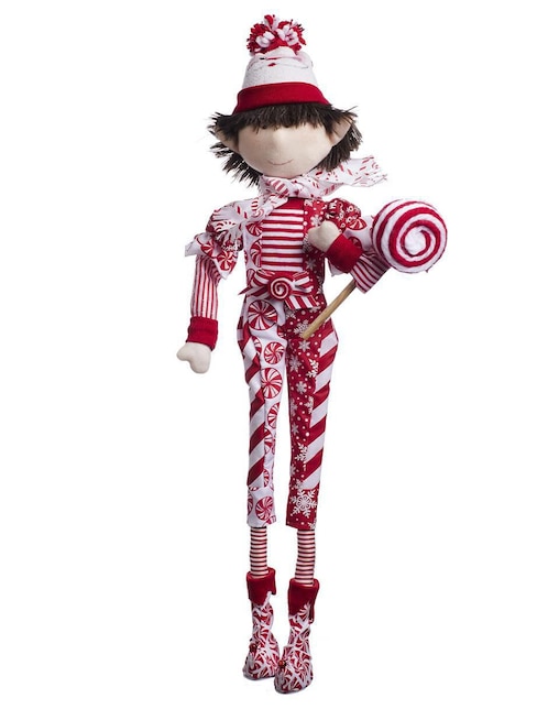 Ornamento navidad duende Queca Designs Candy Cane