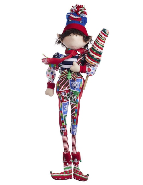 Ornamento navidad duende Queca Designs Candy Cane
