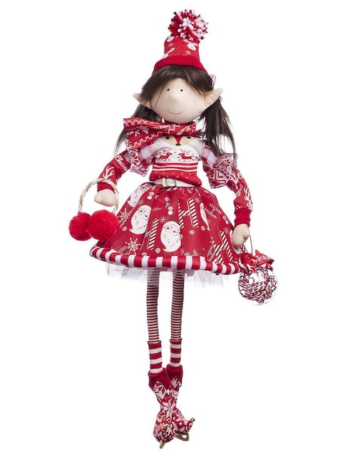 Ornamento navidad duende Queca Designs Candy Cane