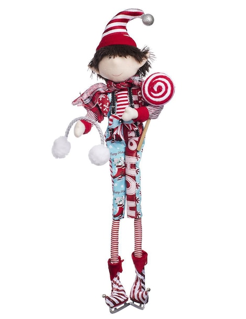 Ornamento navidad duende Queca Designs Candy Cane