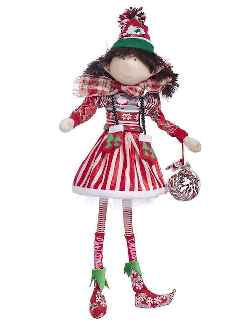 Ornamento navidad duende Queca Designs Merry Fashion