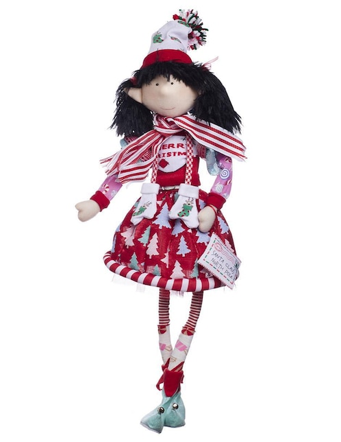 Ornamento navidad duende Queca Designs Candy Cane