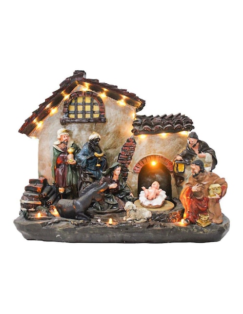 Figura decorativa de nacimiento navidad Galerias el Triunfo con movimiento con música