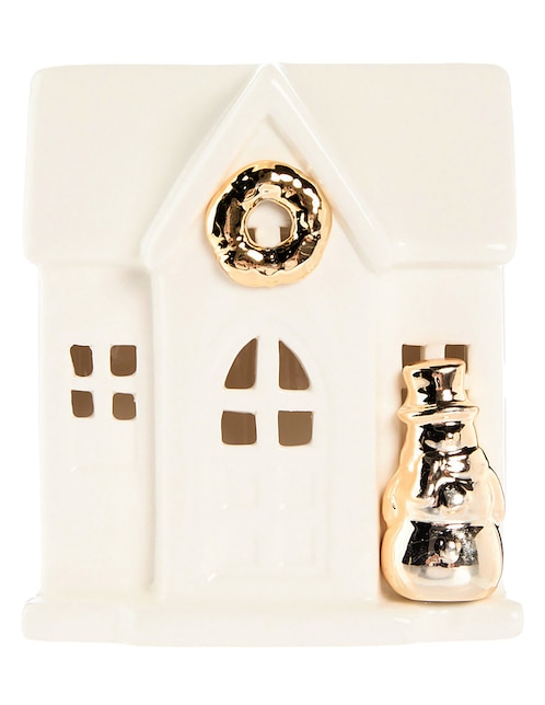 Figura decorativa navideña de casa Haus Holidays de cerámica