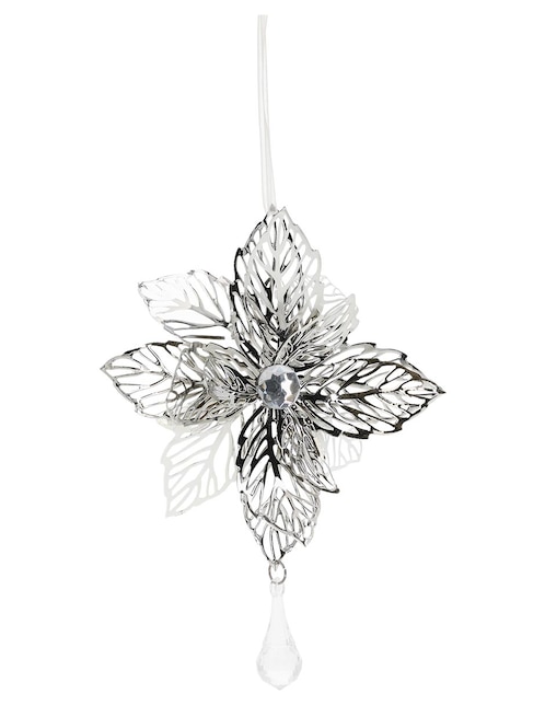 Ornamento navidad flor Metallic