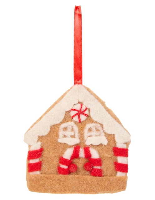 Ornamento navideño casa de jengibre Roja