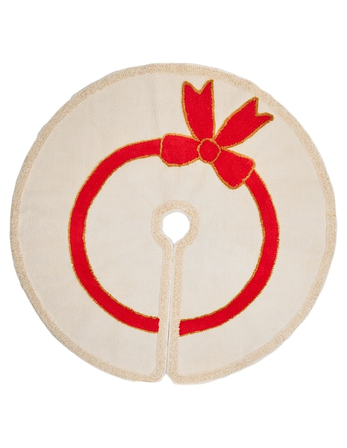 Pie de árbol estampado navideño