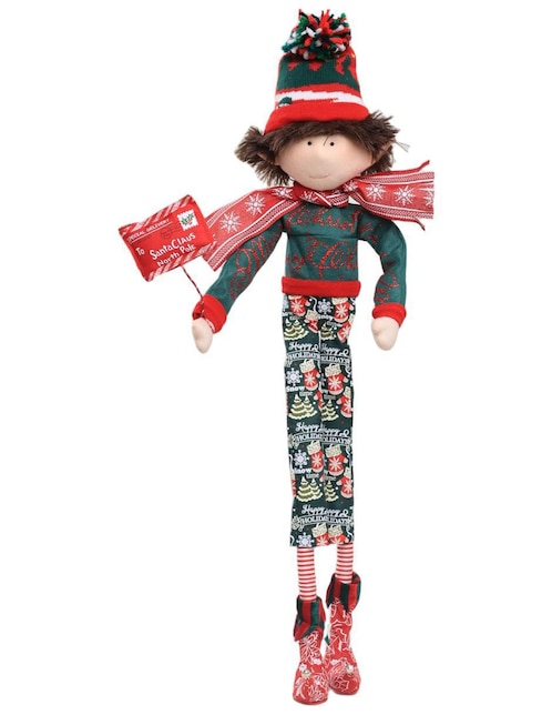 Ornamento navideño Duende Queca Designs Little Elfy