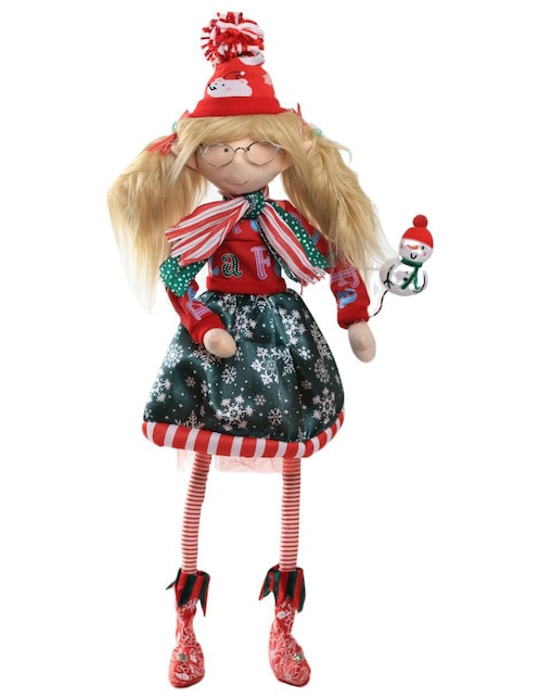 Ornamento navideño Duende Queca Designs Little Elfy