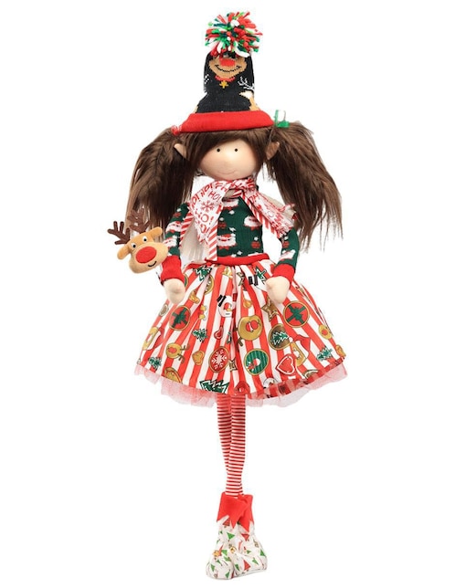 Ornamento Navidad duende Queca Designs Little Elfy