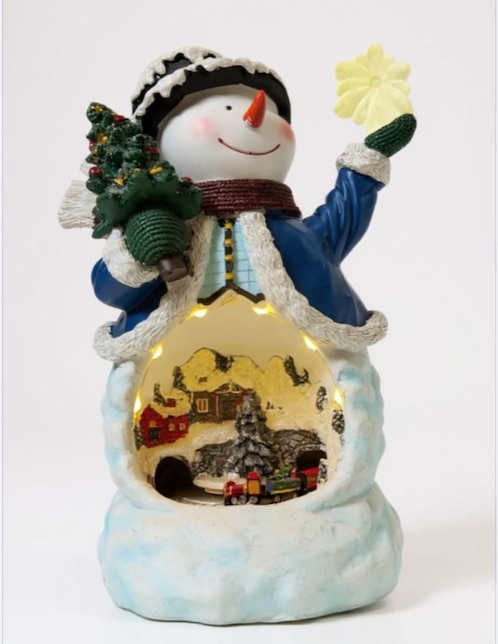 Figura decorativa de muñeco nieve Navidad Cm-Top de resina
