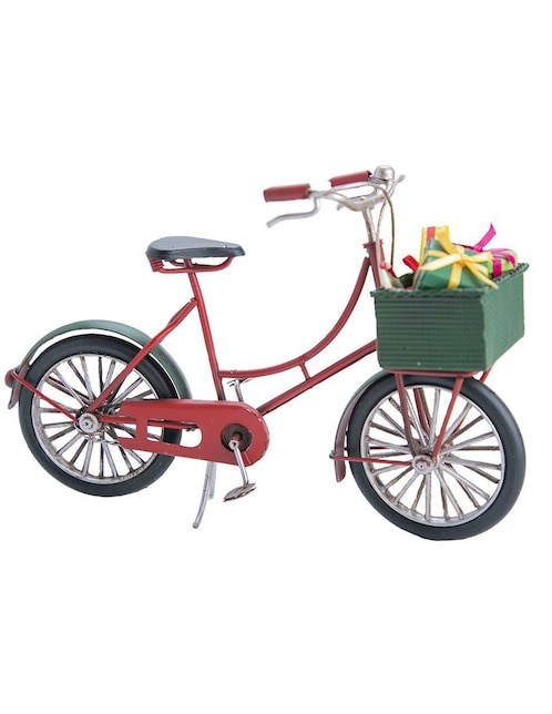 Figura decorativa de bicicleta Navidad Running Decora de metal