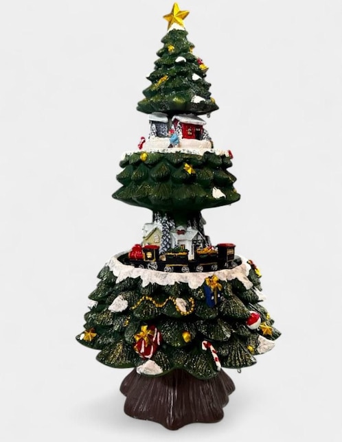 Figura decorativa de pino Navidad Cm-Top Villa en Árbol de Navidad de resina