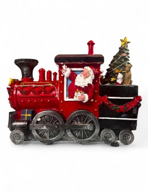 Figura decorativa de tren Navidad Cm-Top Tren de Santa Claus de resina