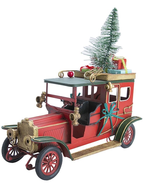 Figura decorativa de carrito Navidad Running Decora de metal