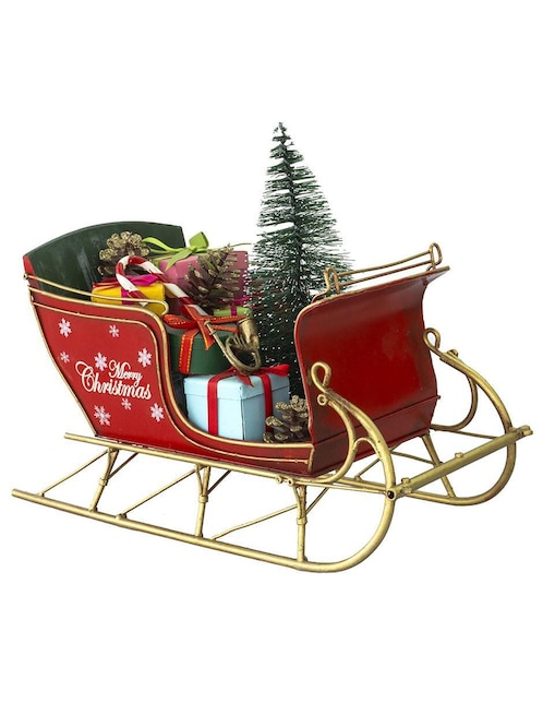 Figura decorativa de trineo Navidad Running Decora de metal