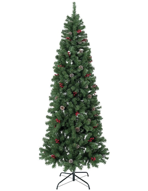 Árbol de navidad Tipo Lápiz con Berries y Piñas de PVC Árbol de navidad Tipo Lápiz con Berries y Piñas de PVC