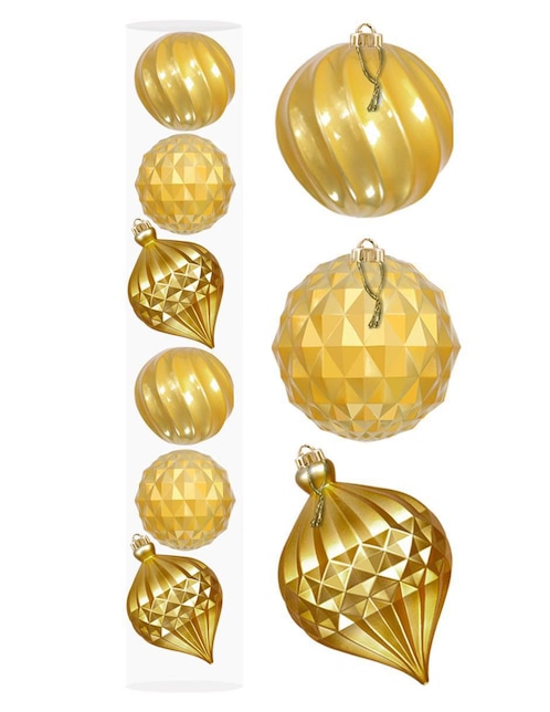 Set de esfera navideña Artego Extra Grandes Caramel Lamba con 6 piezas