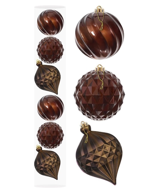 Set de esfera navideña Artego Extra Grandes Caramel Yosemite con 6 piezas
