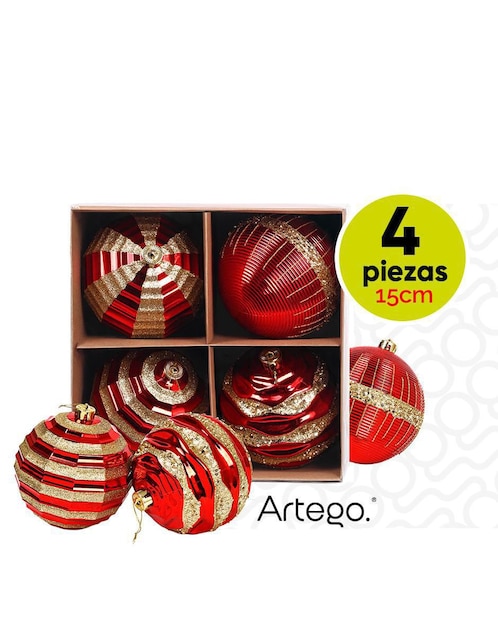 Set de esfera navideña Artego con 4 piezas