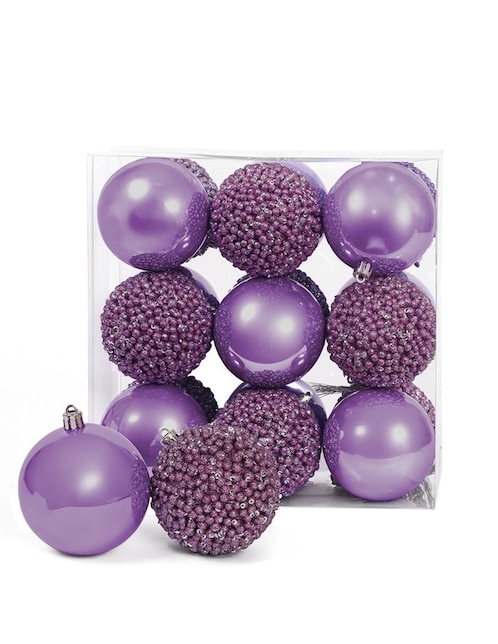 Set de esfera navideña Artego Pearl Laven con 18 piezas