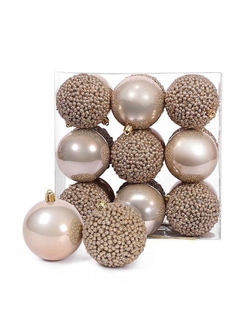 Set de esfera navideña Pearl Cream con 18 piezas Set de esfera navideña Pearl Cream con 18 piezas