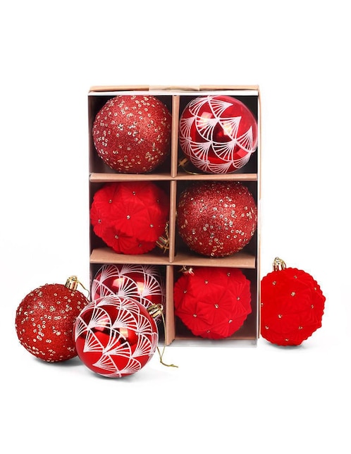 Set de esfera navideña Artego Handamade Soft Heart con 6 piezas