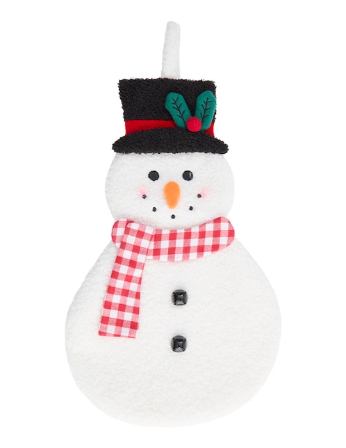 Figura de tela navideña de muñeco nieve