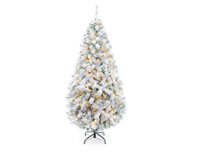 Pino Vermont Verde Nevado Con 260 Luces LED Calidad No.6 De 190 Cm