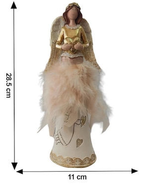Figura decorativa de ángel Running de resina