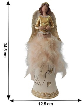 Figura decorativa de ángel Running de resina