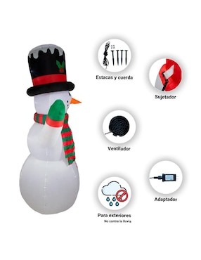 Inflable decorativo forma de muñeco de nieve Imar