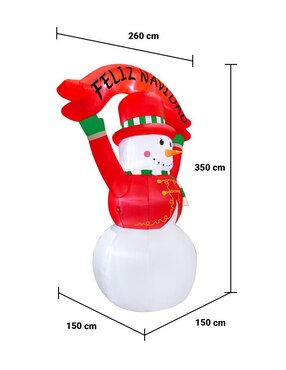 Inflable decorativo forma de muñeco de nieve Imar