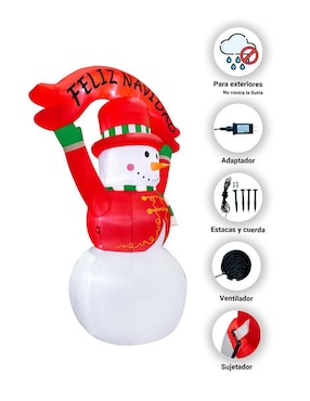 Inflable decorativo forma de muñeco de nieve Imar