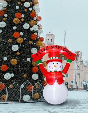 Inflable decorativo forma de muñeco de nieve Imar