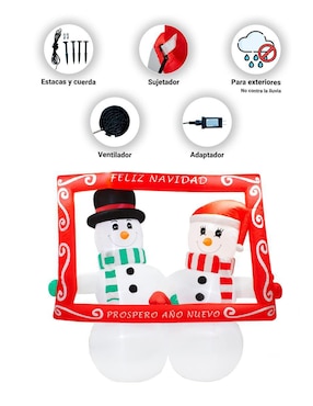 Inflable decorativo forma de muñeco de nieve Imar