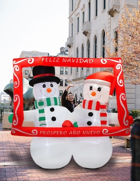 Inflable decorativo forma de muñeco de nieve Imar
