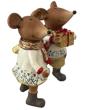 Figura decorativa de ratón Running Decora de resina