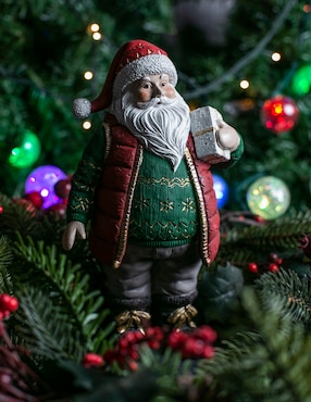 Figura decorativa de santa claus Running Decora de resina