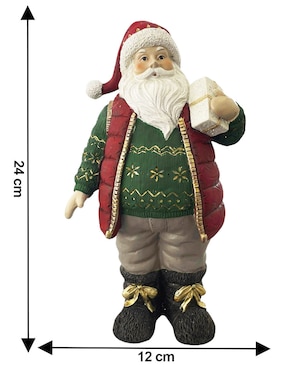 Figura decorativa de santa claus Running Decora de resina