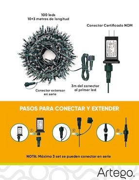 Serie LED Artego con 100 focos